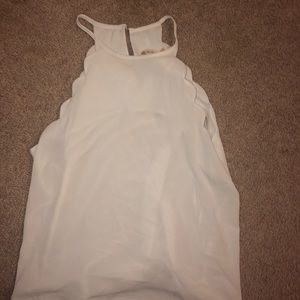 White tank top with scalloped sides-worn once!